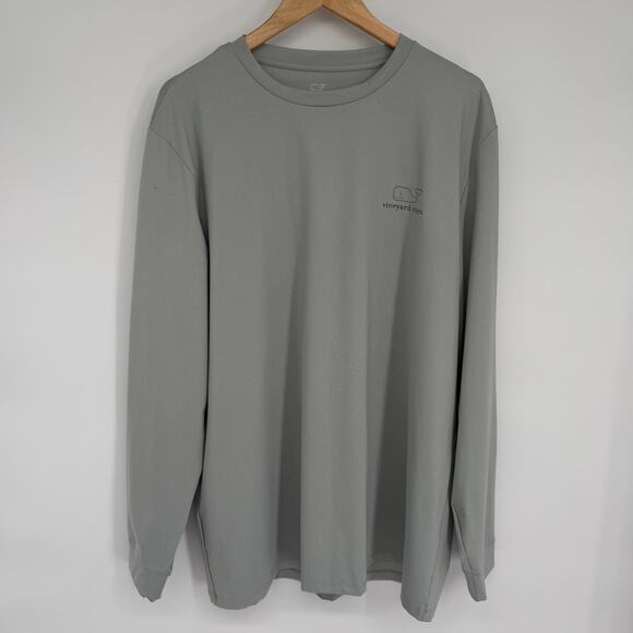 Vineyard Vines Shirt Performance Mens XL Gray Rustic Logo Outdoor Active Workout - Picture 1 of 7